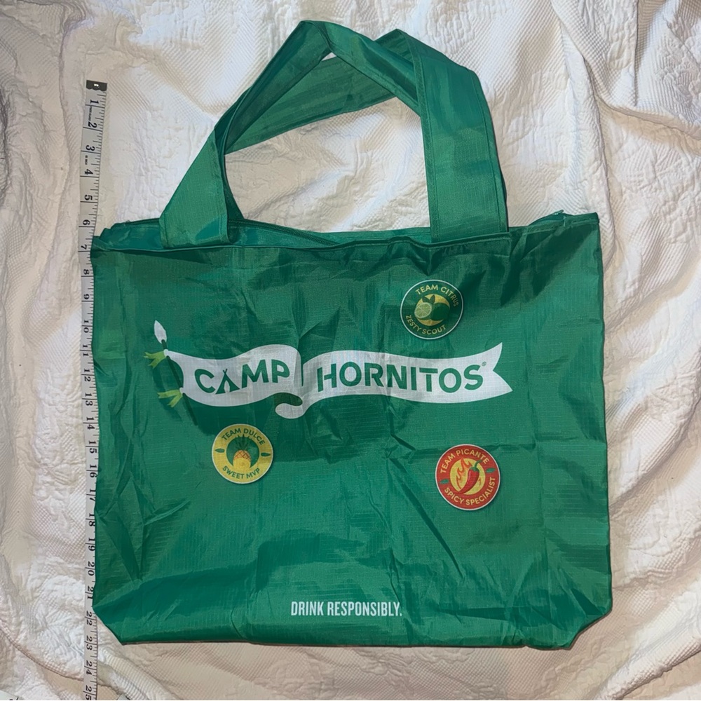 Hornitos Tequila Green Tote Bag Zip Close